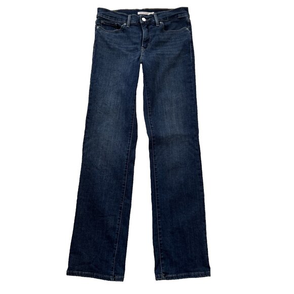 Levis 314 Jeans Women's 29 Zip Close Dark Blue Shaping Straight Denim - Picture 1 of 8